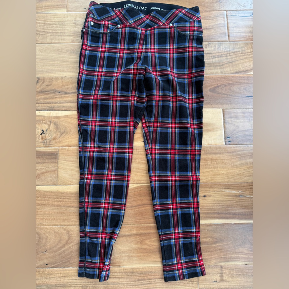 Nygard Luxe Slims Red and Black Plaid Jegging